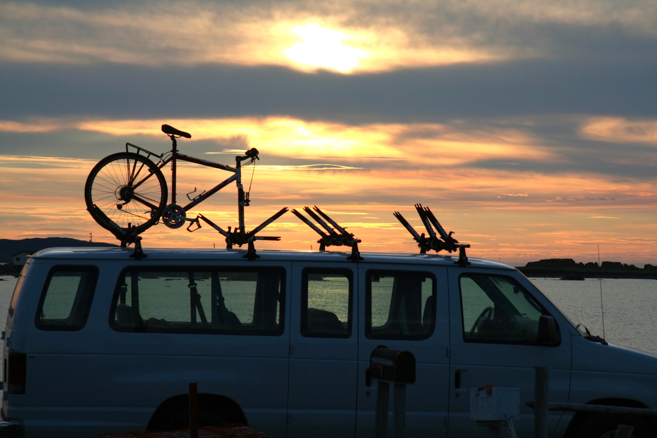 Pedal and Sea Adventures bike tours van sunset