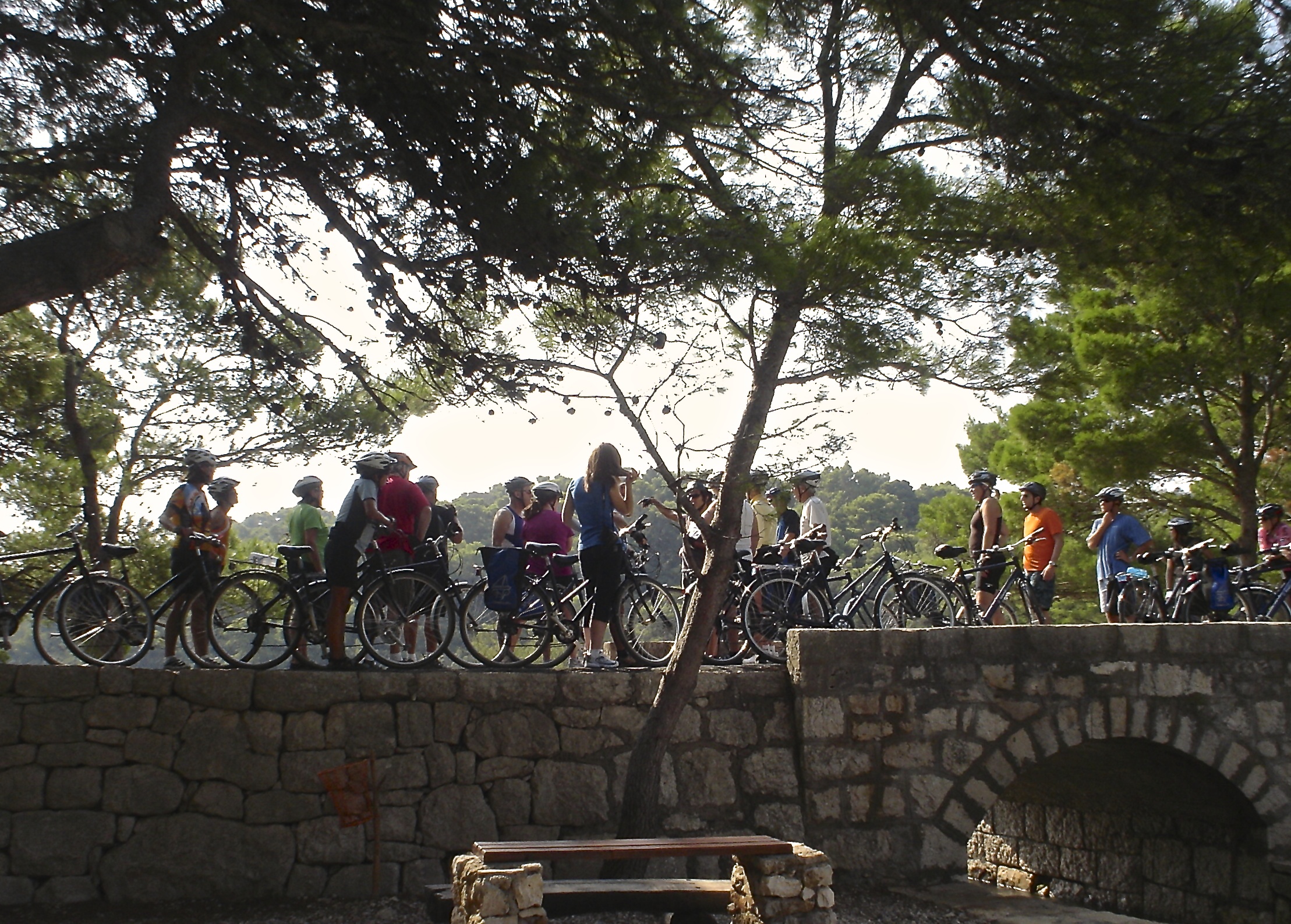 Croatia south dalmatia bike tour cyclists bridge