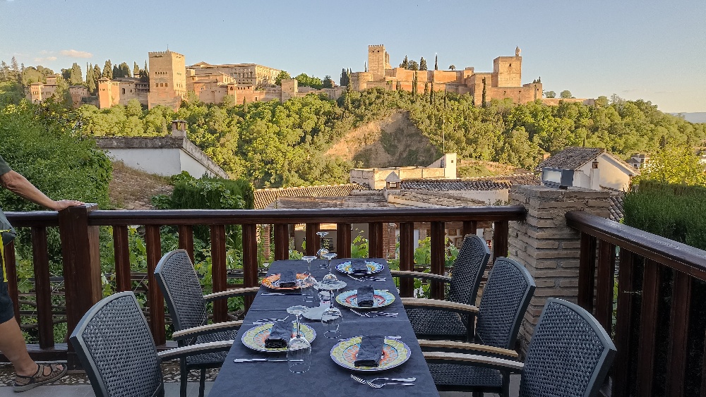 Patio table with view of spanish city