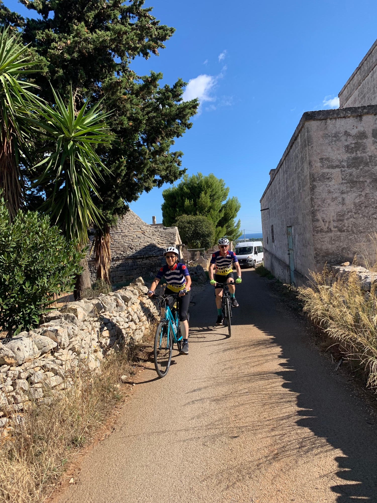 Italy's Puglia cyclists on country road