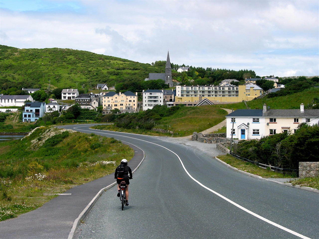 Ireland bike tour cyclist Irish town
