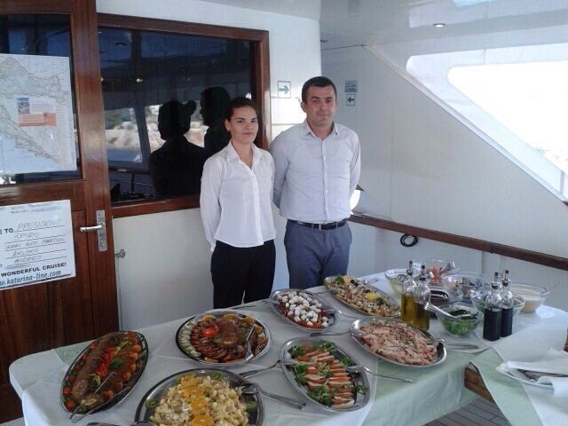 Staff aboard MS President boat