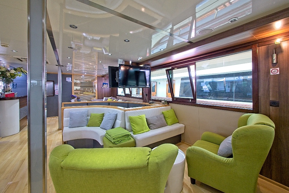 Lounge area aboard MS President boat