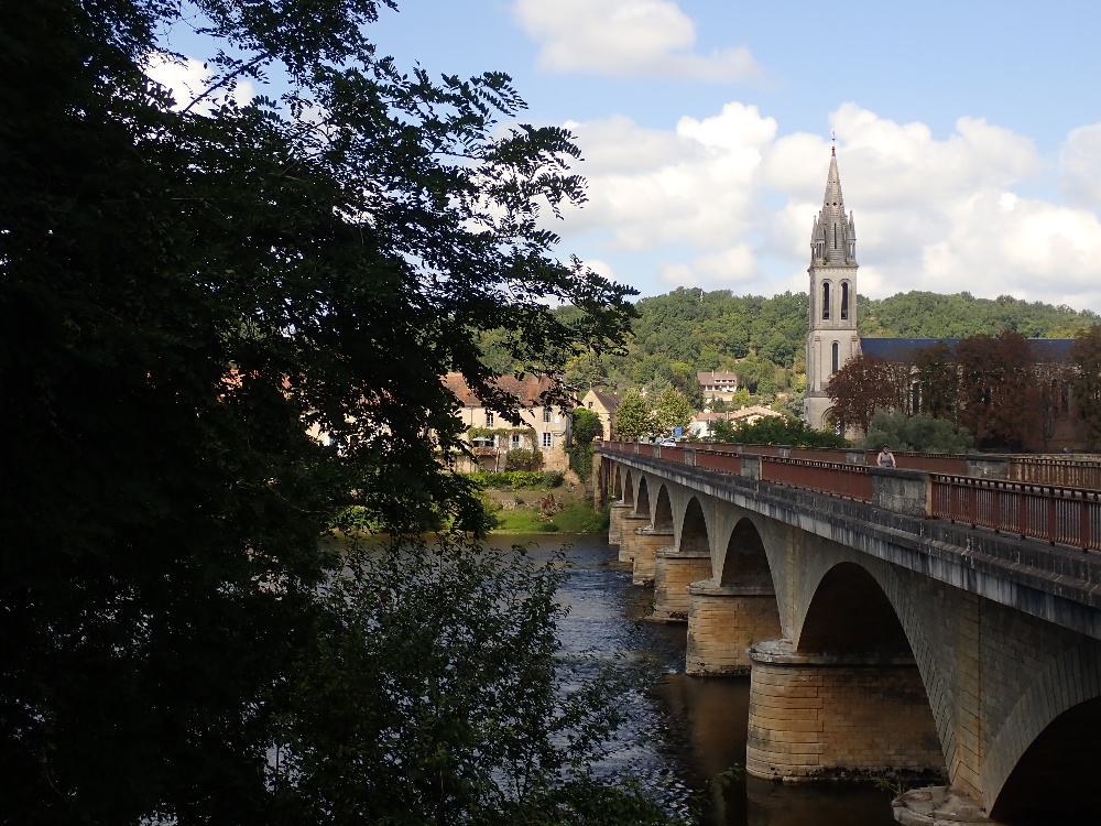 French village bridge and river